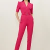Forever Belted Notch Neck Tailored Jumpsuit