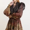 Frill Detail Sleeve Ombre Woven Maxi Dress