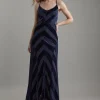 Fringed Velvet Devore Woven Maxi Dress