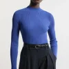 Funnel Neck Rib Knit Top
