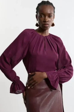 Georgette Woven Long Sleeve Blouse