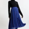 Georgette Woven Pleated Maxi Skirt