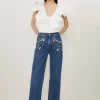 Hand Embellished Vintage Straight Leg Jean