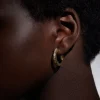 Hand Set European Crystal Small Hoop Earrings