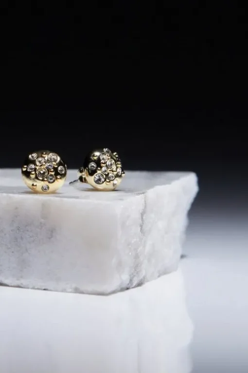 Hand Set European Crystal Sprinkle Stud Earrings