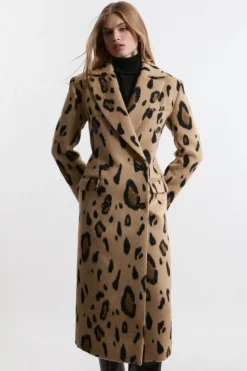 Italian Wool Blend Strong Shoulder Anti Fit Midi Coat