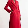 Italian Wool Double Breasted Tailored Maxi Coat
