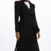 Italian Wool Double Breasted Longline Tailored Maxi Coat