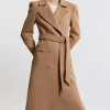 Italian Wool Double Breasted Longline Tailored Midi Coat