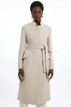 Italian Wool Intank Topment Notch Neck Coat