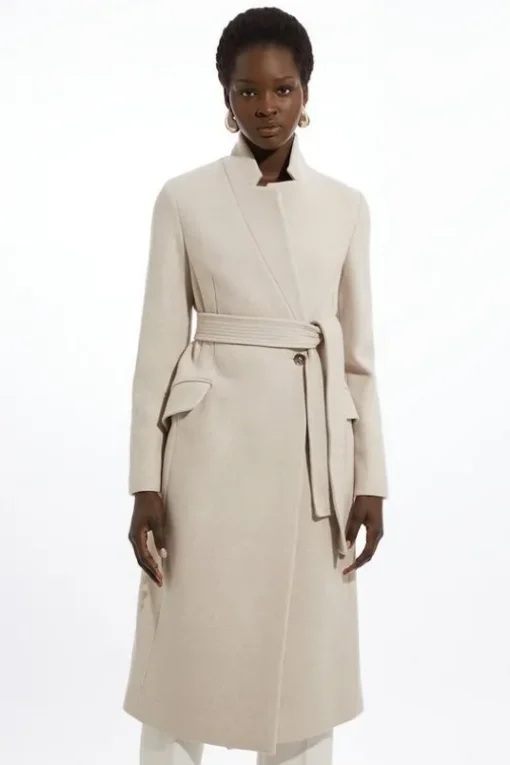 Italian Wool Intank Topment Notch Neck Coat