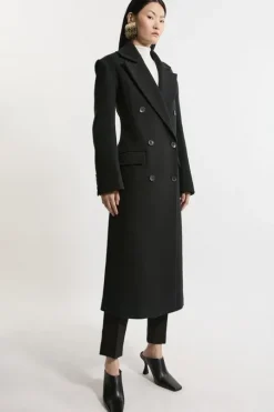 Italian Wool Strong Shoulder Anti Fit Maxi Coat