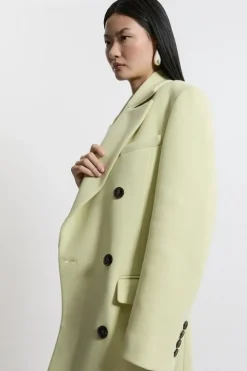 Italian Wool Strong Shoulder Anti Fit Midi Coat