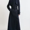 Italian Wool Tailored Belted Trench Maxi Coat