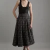 Jacquard Tailored Prom Midi Skirt