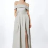 Jacquard Woven Bardot Maxi Dress
