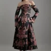 Jacquard Woven Floral Top & Maxi Skirt Set