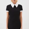 Jersey Cotton Poplin Collar Mini Dress