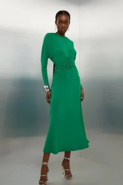 Jersey Crepe Batwing Midaxi Dress