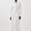 Jersey Ponte Georgette Mix Midi Dress
