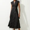 Lace And Cotton Mix Woven Midi Dress