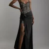 Lace And Jersey Crepe Maxi Dress