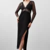 Lace And Ponte Jersey Maxi Dress