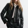Leather & Suede Mix Snaffle Trim Tailored Jacket