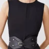 Leather And Elastic Wide Waist Belt