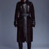 Leather And Shearling Mix Long Aviator Coat