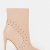 Leather And Suede Eyelet Heeled Boot