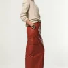 Leather Cargo Pocket Maxi Tailored Skirt