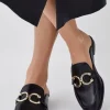 Leather Open Back Slip-On Loafer