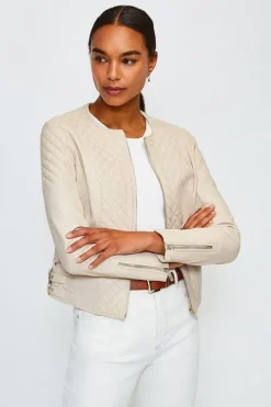 Leather Quilted Moto Jacket