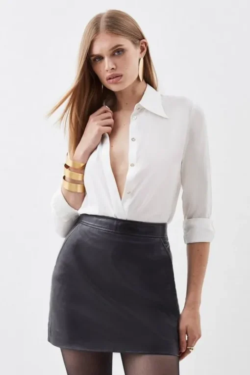 Leather Signature Mini Skirt