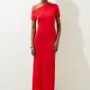 Light Weight Summer Knit Midaxi Dress With Woven Slip