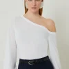 Lightweight Viscose Blend Summer Knit Off Shoulder Top
