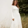 Lydia Millen Compact Knit Wool Look Full Skirt Midi Dress