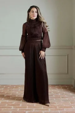 Lydia Millen Crinkle Wide Leg Woven Pants