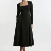 Lydia Millen Petite Compact Stretch Sweetheart Neckline Dress