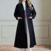 Lydia Millen Premium Italian Manteco Wool Rounded Sleeve Skirted Tailored Midaxi Coat