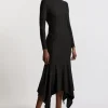 Maxi Textured Jersey Waterfall Dress