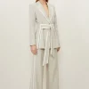 Melange Wide Leg Tipped Dress Pants