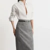 Midi Mono Textured Pencil Skirt