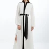 Military Mono Belted Woven Midi Dress