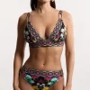 Mirror Print Plunge Bikini Top
