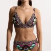 Mirror Print Plunge Bikini Bottoms