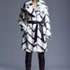 Mono Faux Fur Belted Longline Coat