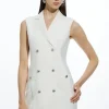 Petite Bandage Figure Form Knit Blazer Style Mini Dress
