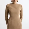 Petite Brushed Tailored Jersey Mini Scuba Dress